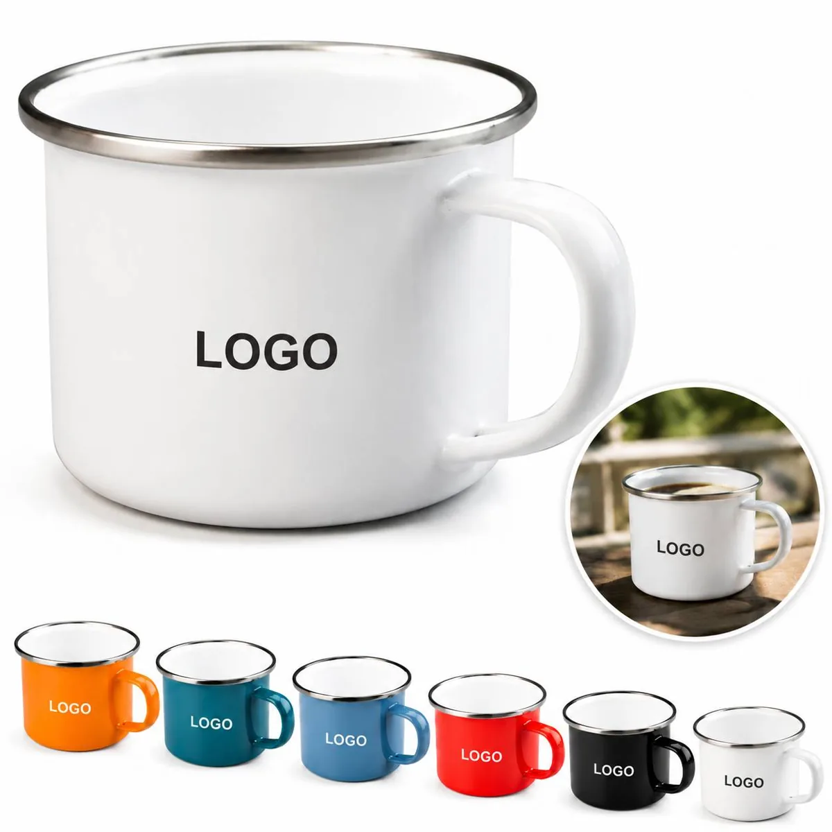Durable Enamel Mug Cup for Coffee, Tea, Camping & Home