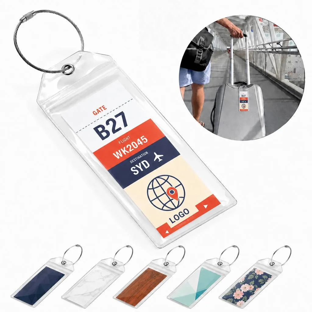 Waterproof Clear Luggage Tag with ID card display panel