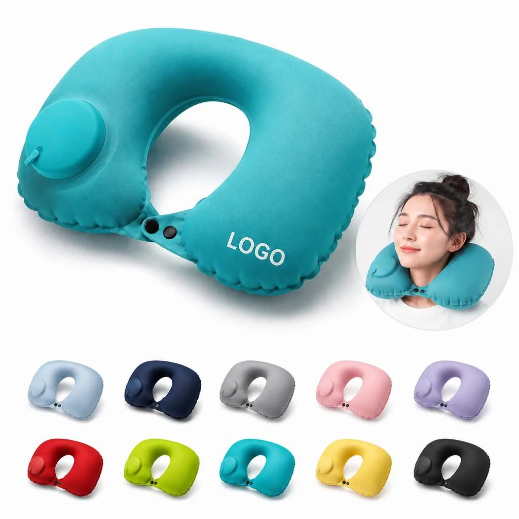 Inflatable U-Shaped Neck Pillow Foldable Travel Support for Everyday Use