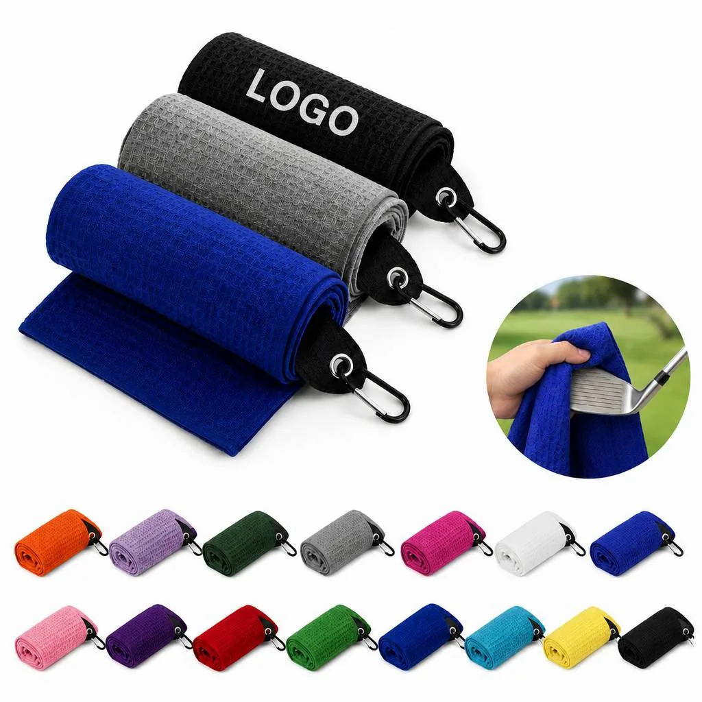Multicolor Microfiber Golf Towel with Aluminum Clip