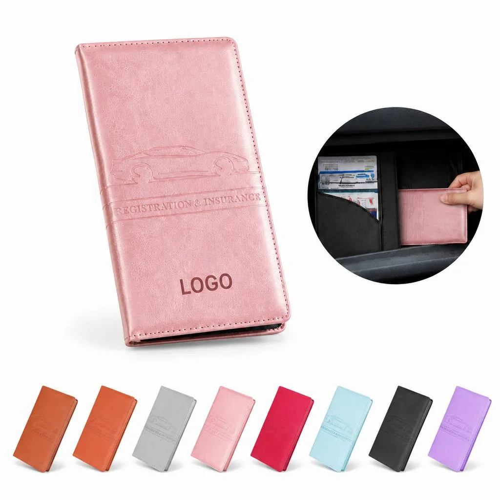 Premium Leather Car Document Organizer with Multiple