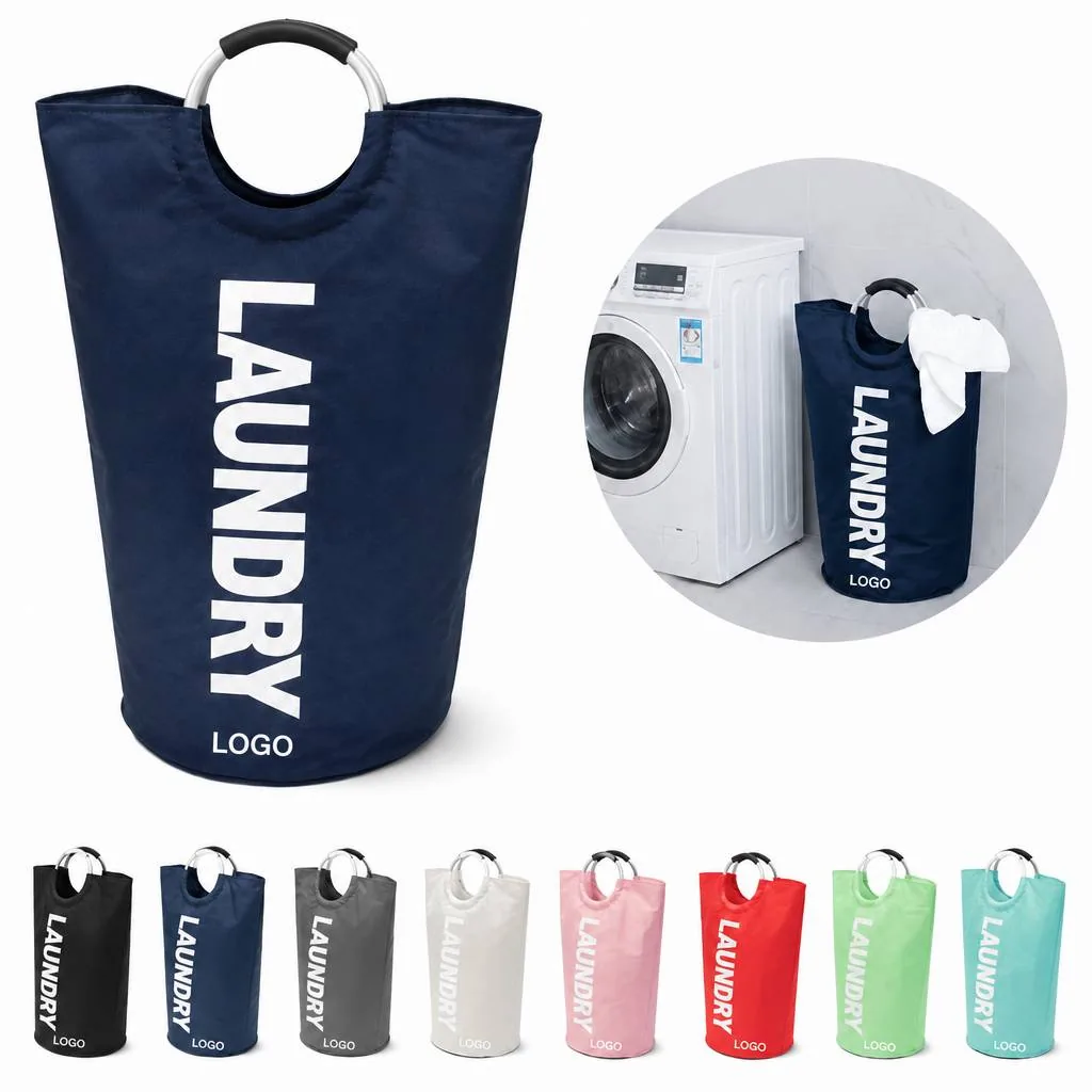 Large Aluminum Laundry Basket with Soft Grip Handles