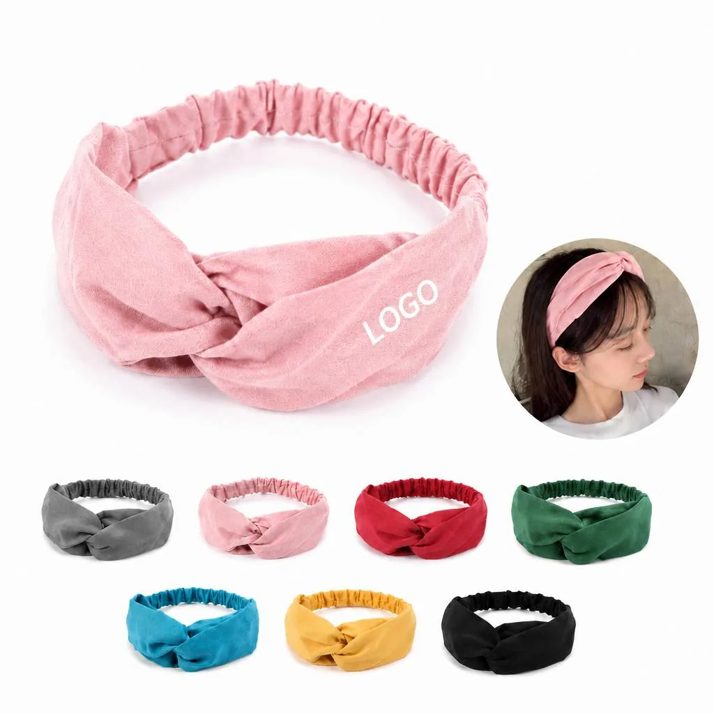 Women's Twisted Elastic Suede Headband, No-Slip Hair Wrap