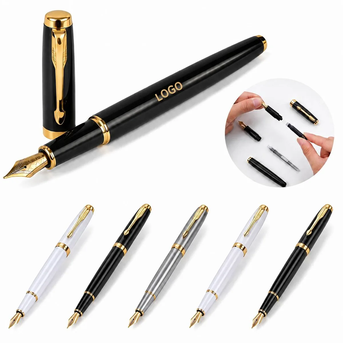 Luxury Steel Fountain Pen with Smooth Nib for Daily Writing