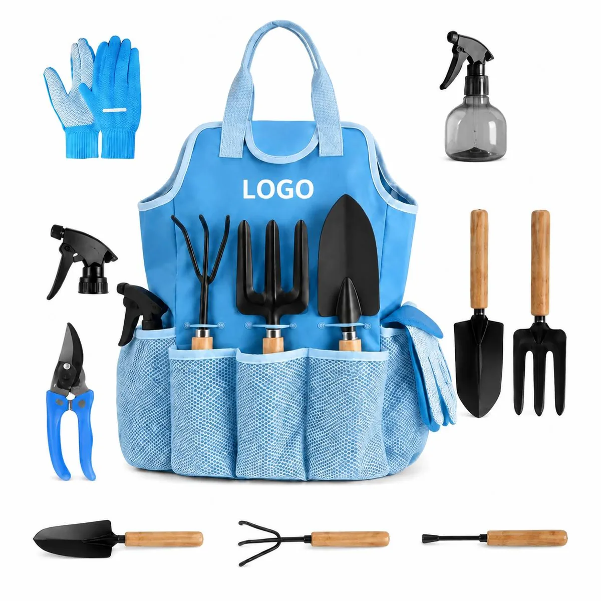 Rust-Resistant 9-Piece Garden Tool Set with Ergonomic
