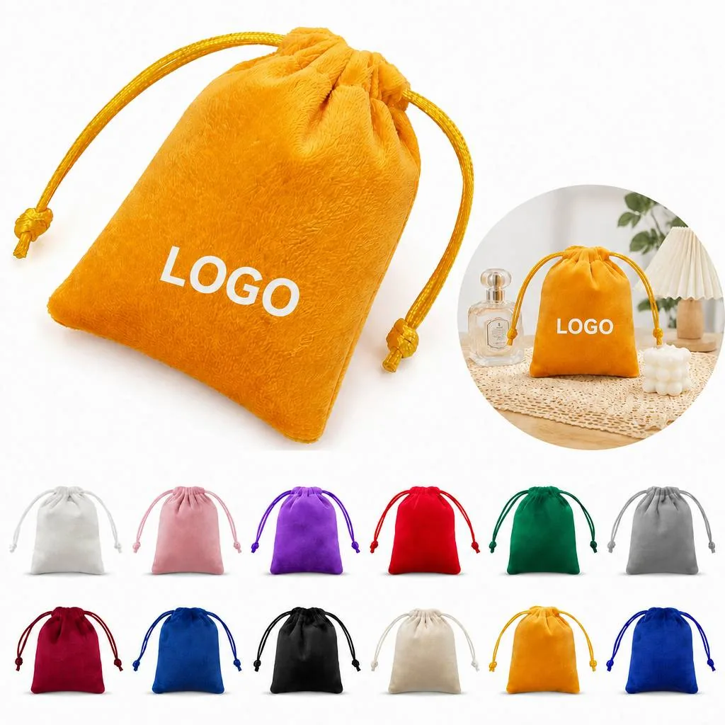 Custom Velvet Jewelry Bag with Secure Zipper Closure