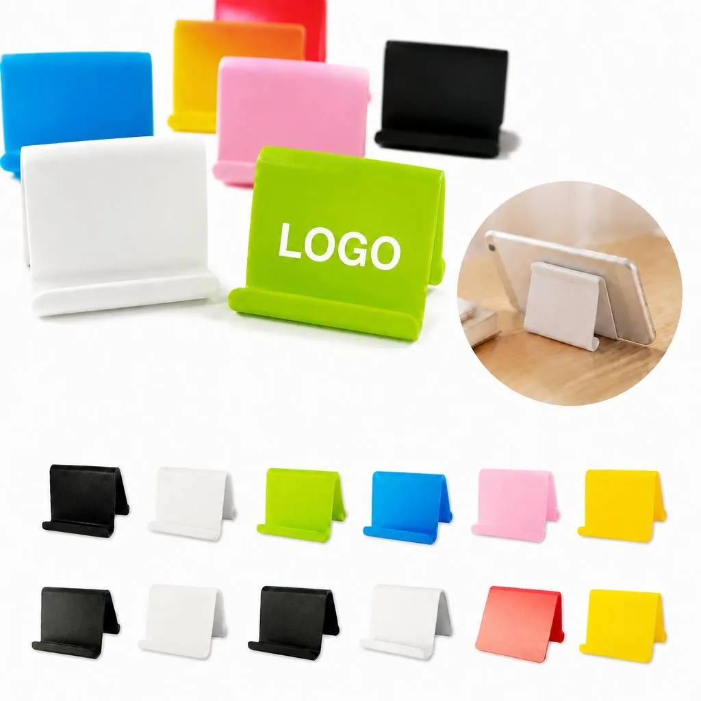 Solid Color Plastic Phone Stand with Non-Slip Base for Everyday Use