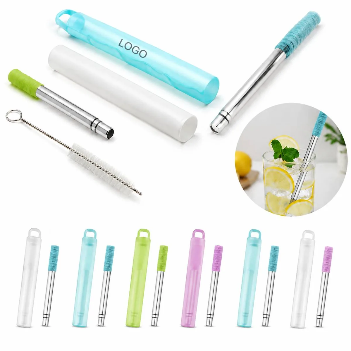 Retractable Stainless Steel Straw for Travel, Reusable