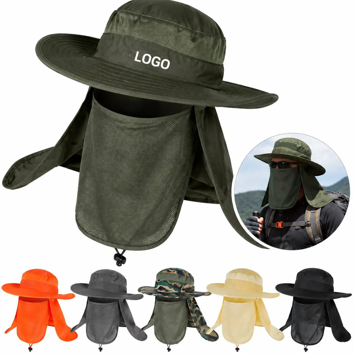 Sun Hat with Removable Face and Neck Mask