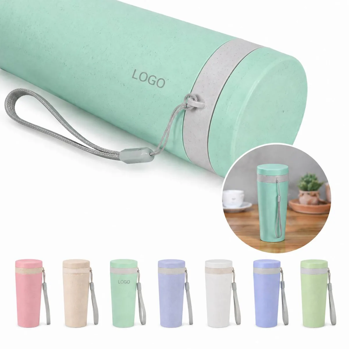 Eco Wheat Straw Double-Wall Insulated Reusable Cup