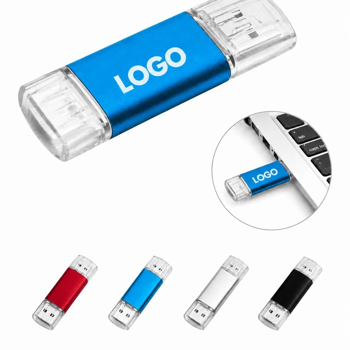 Dual USB-C Flash Drive 4GB Portable Plug-and-Play Storage