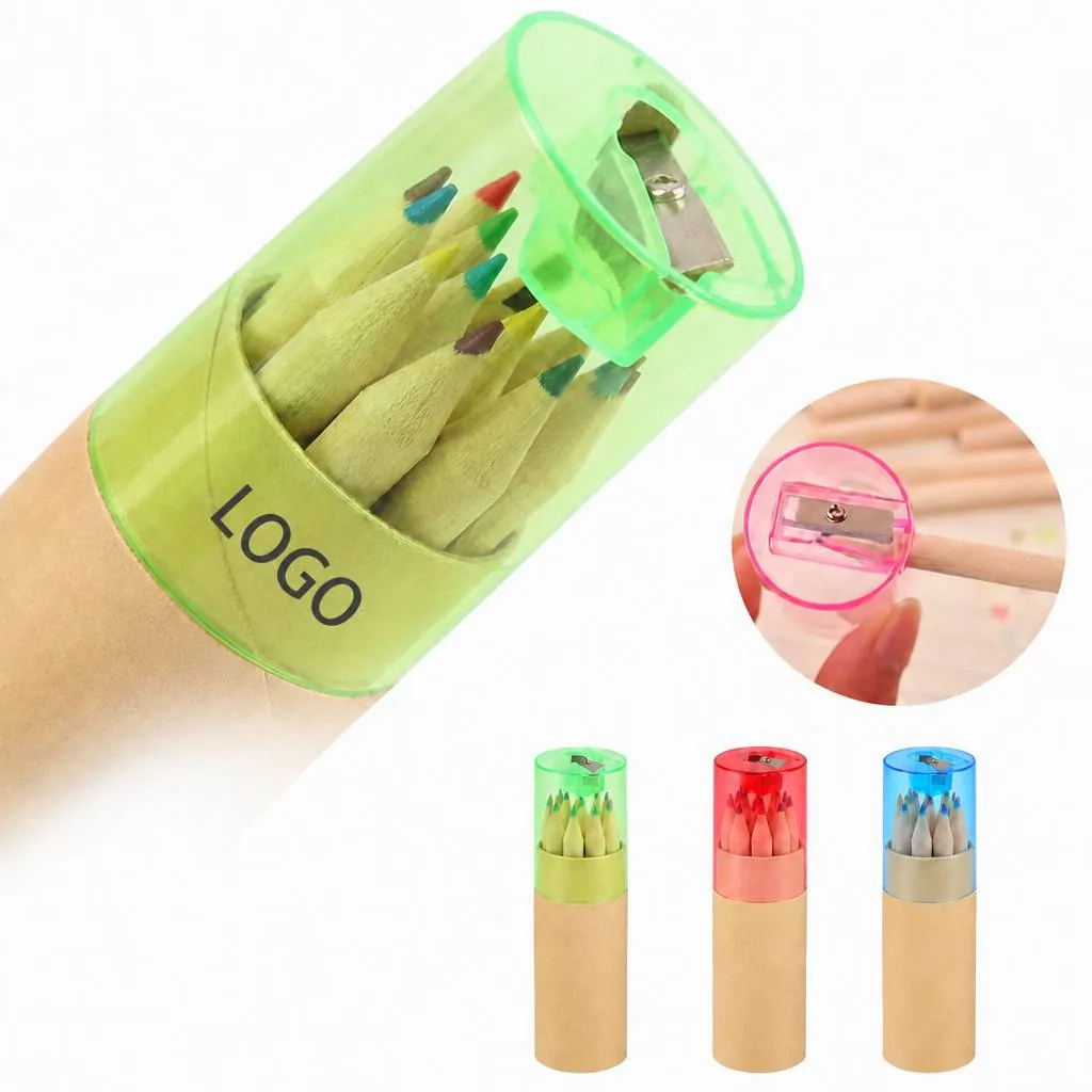 Mini Colored Pencil Set with Built-in Sharpener