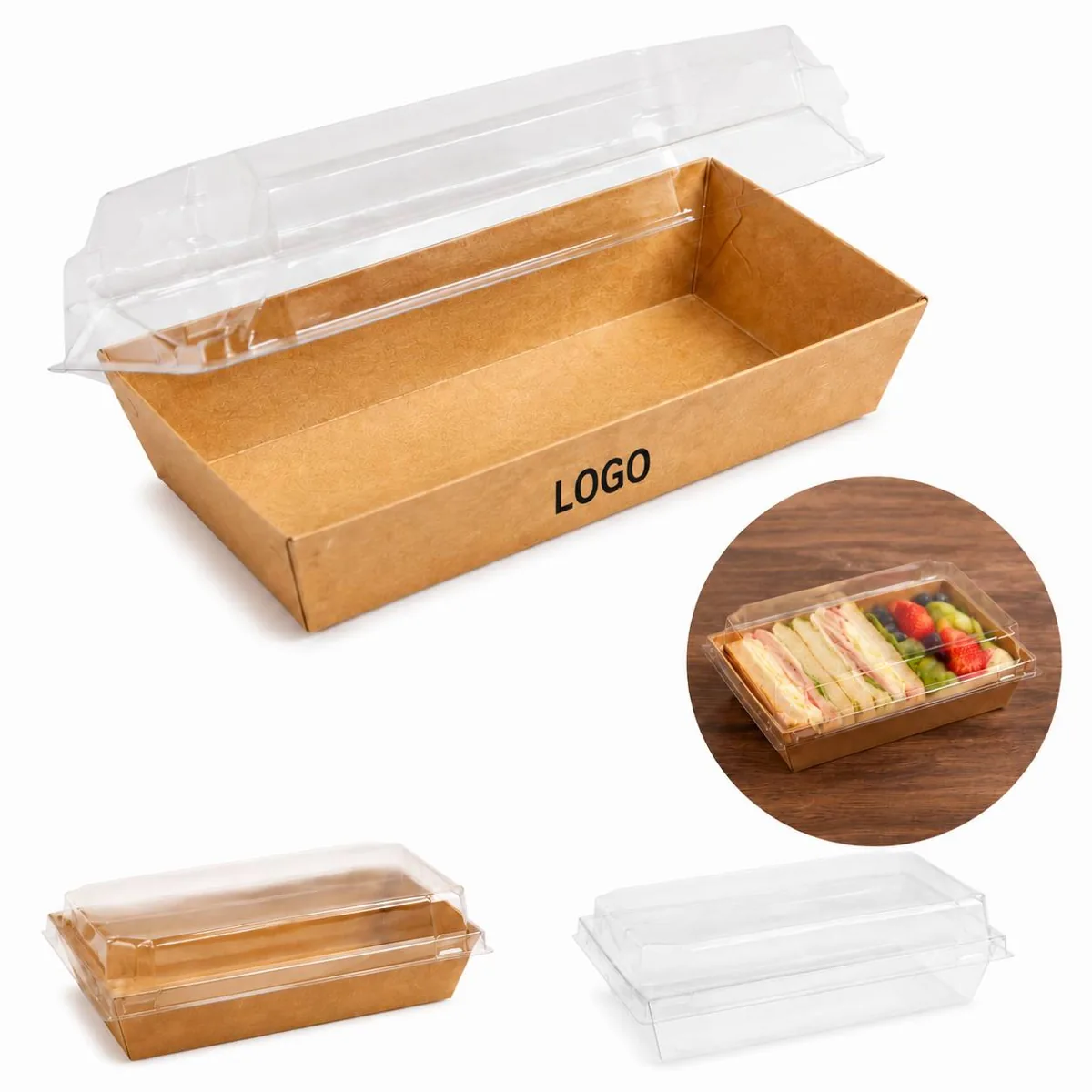 Eco Kraft Paper Food Box, Disposable Natural Brown Packing