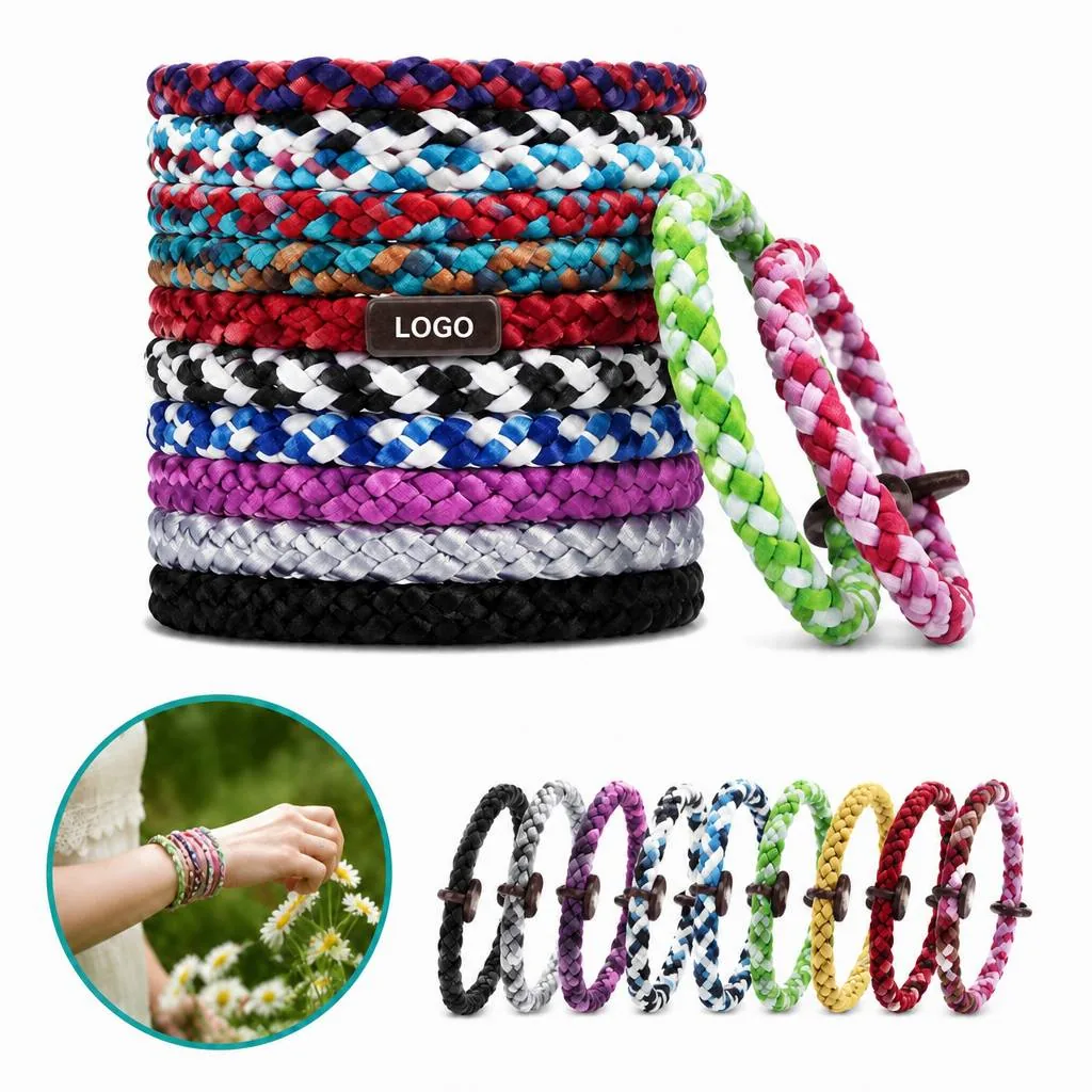 Natural Bug Repellent Bracelets, 10-Pack, Plant-Based