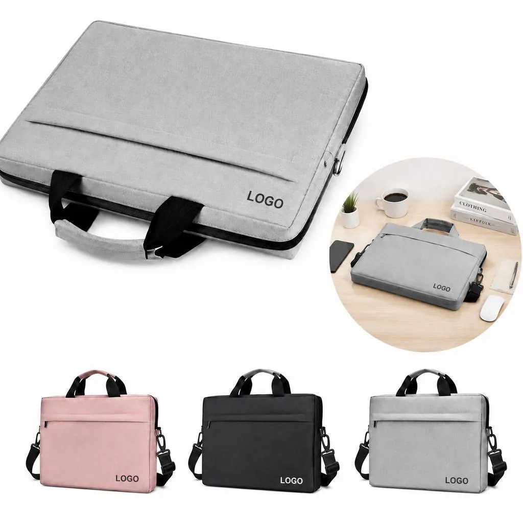 Eco-Friendly Laptop Shoulder Bag with Padded Compartments