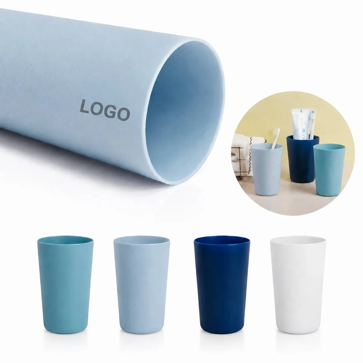 Eco-Friendly Wheat Straw Mouthwash Cup for Daily Oral Care
