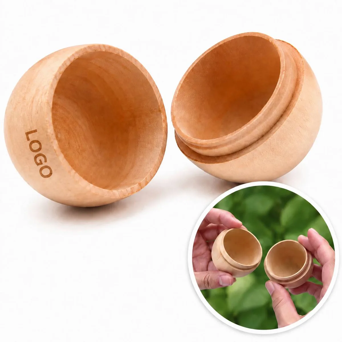 Handcrafted Hollow Wooden Easter Eggs with Carved Patterns