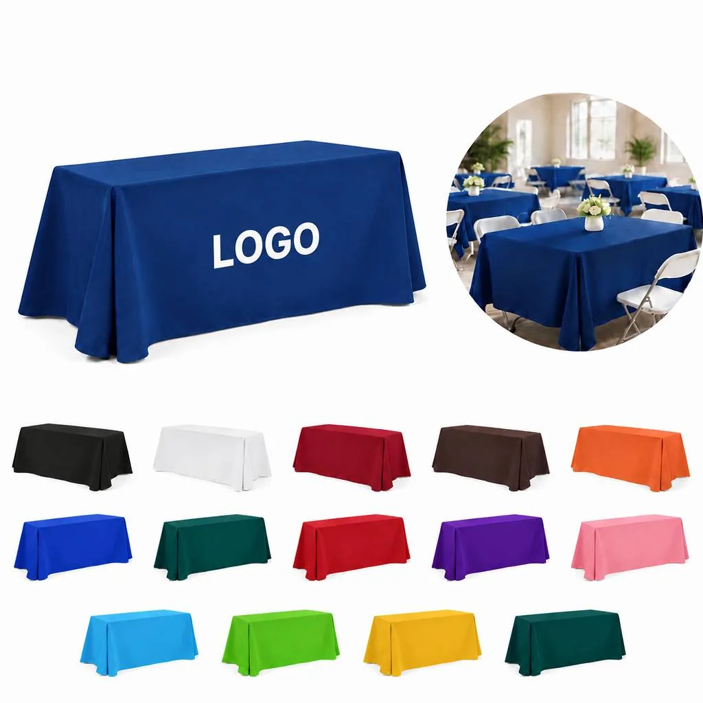 Premium 6FT Polyester Table Cover with Elastic Hem