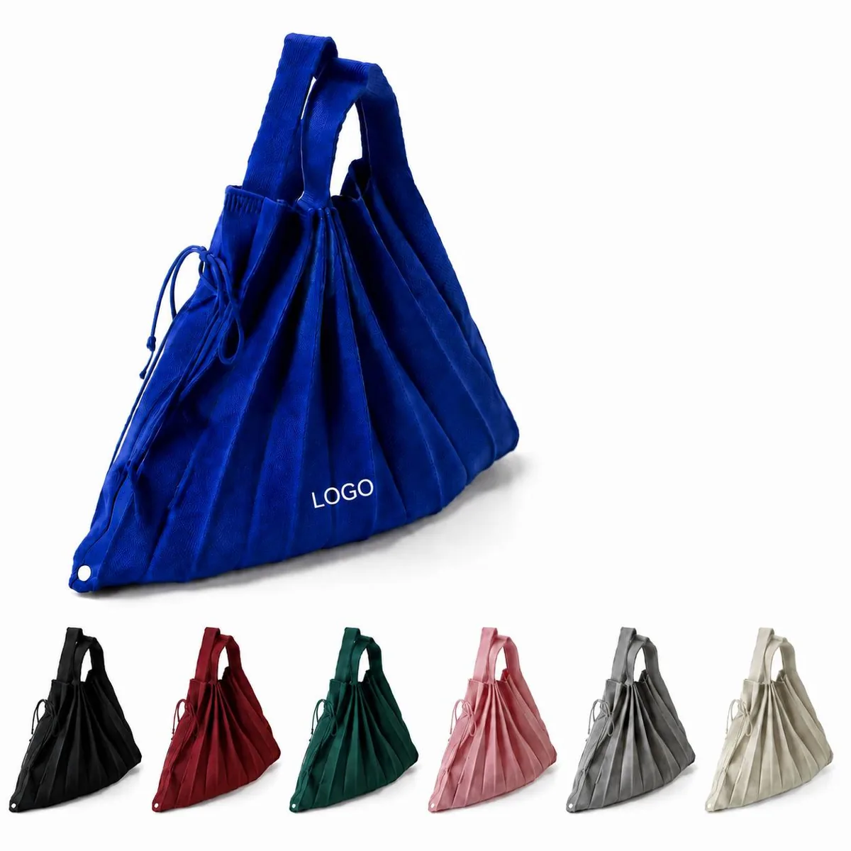 Pleated Knit Tote Bag with Spacious Shoulder Design for Everyday Use