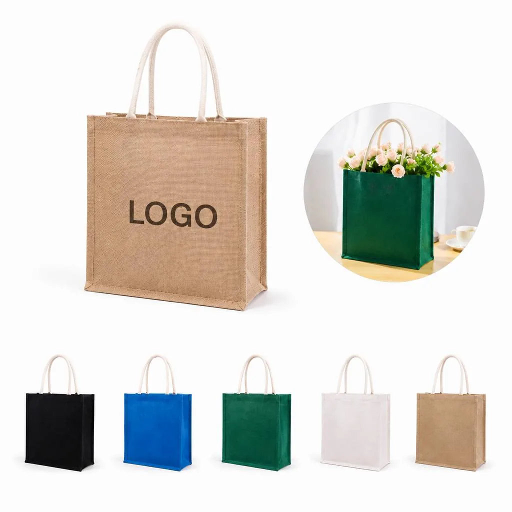 Eco-Friendly Waterproof Jute Tote Bag with Handles