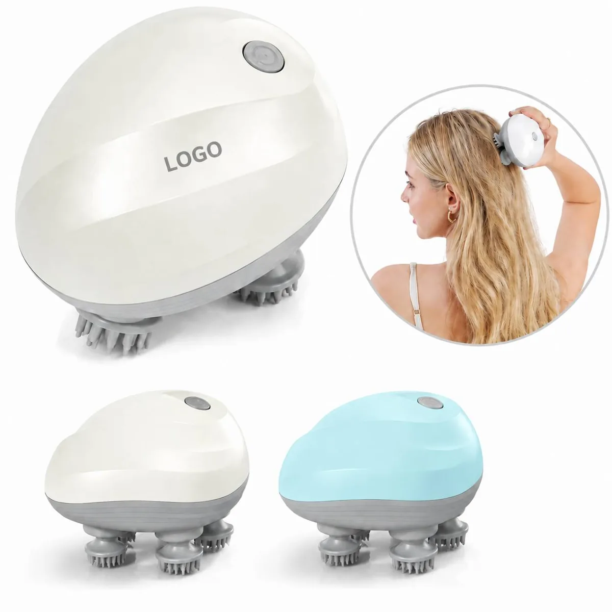 Cordless Smart Scalp Massager, Waterproof Handheld Portable