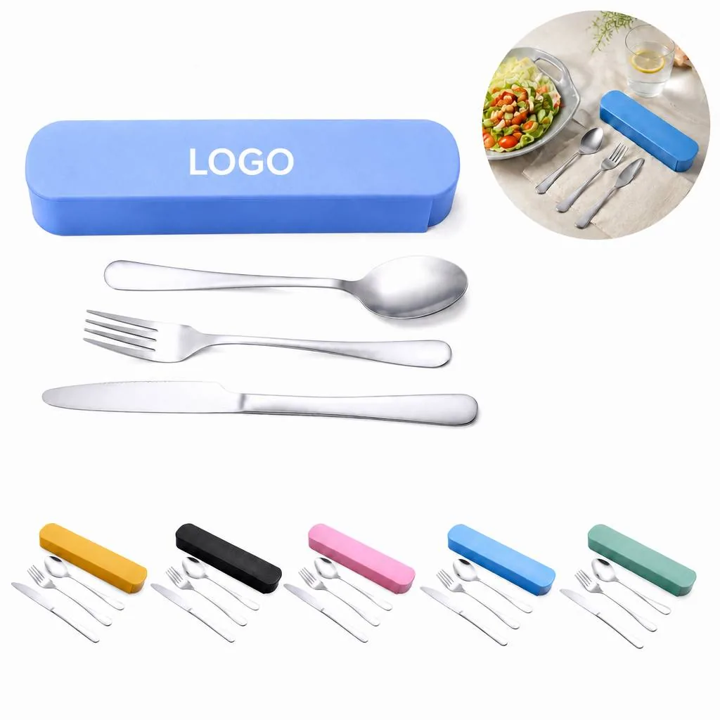 Reusable Stainless Steel Cutlery Set with Travel Case