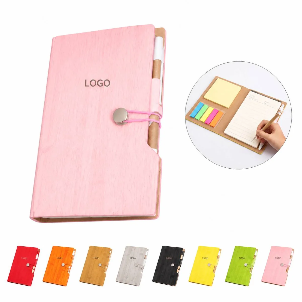 Eco-Friendly Notebook Set with Pen and Sticky Notes