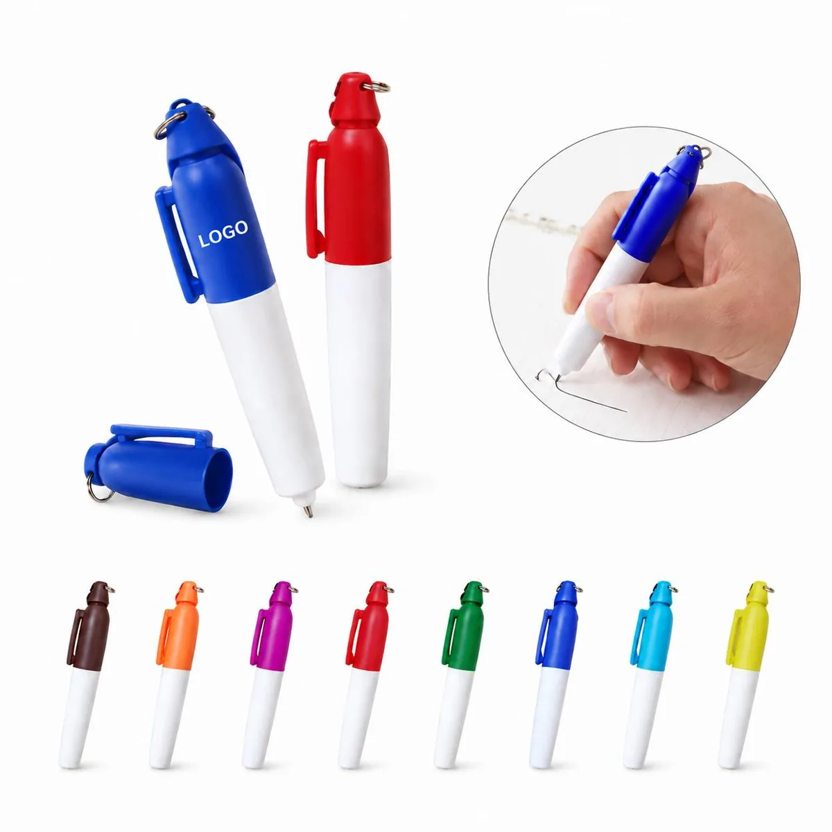 Quick-Dry Marker with Key Ring Cap for Everyday Labeling