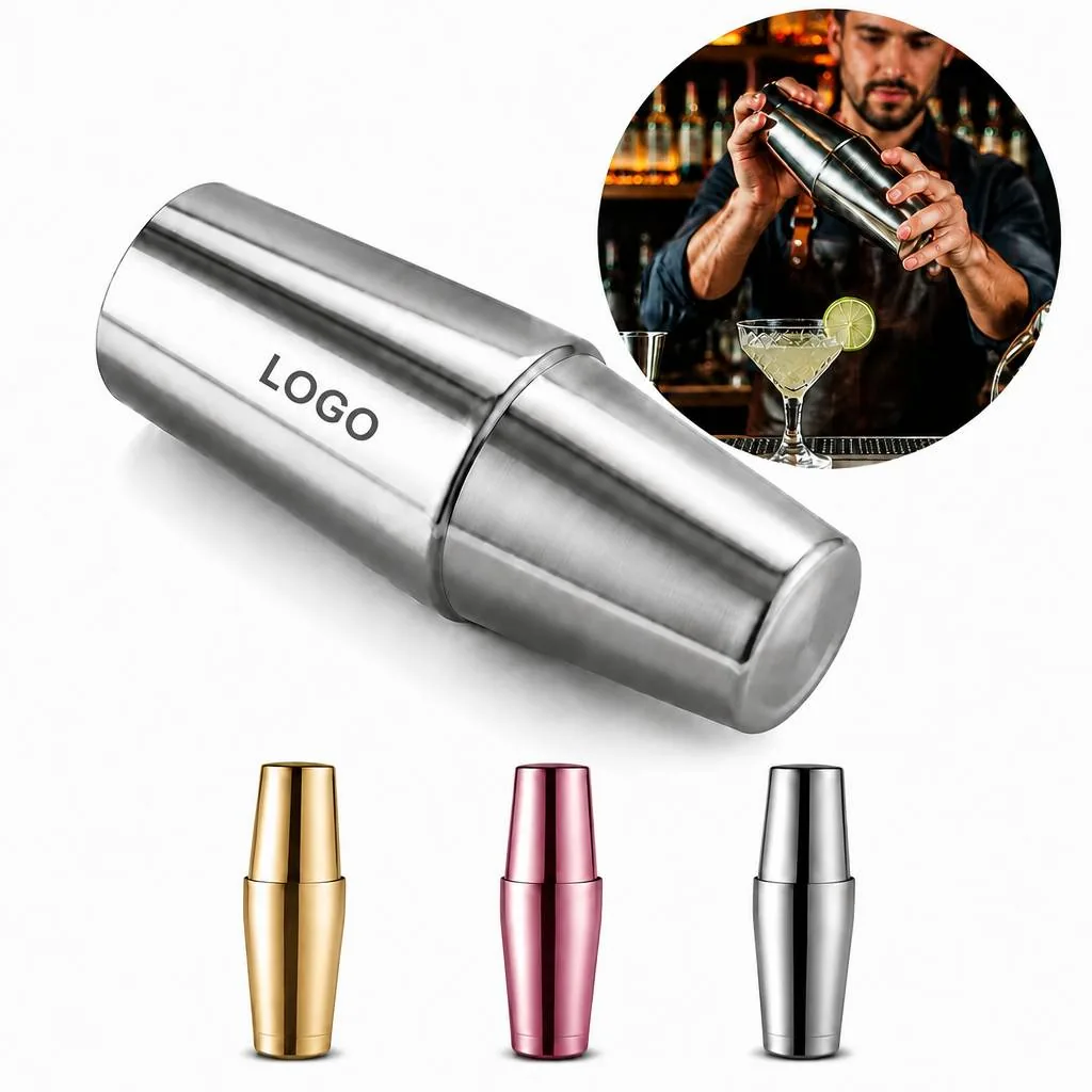 Mirror-Polished Stainless Steel Boston Cocktail Shaker,