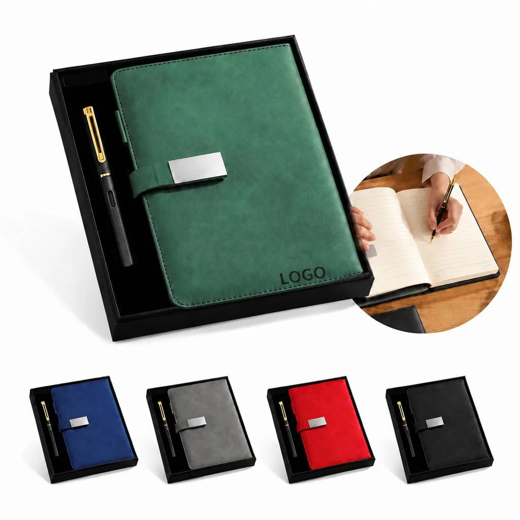Eco Notebook & Pen Gift Set, Large Durable Cover Writing Kit