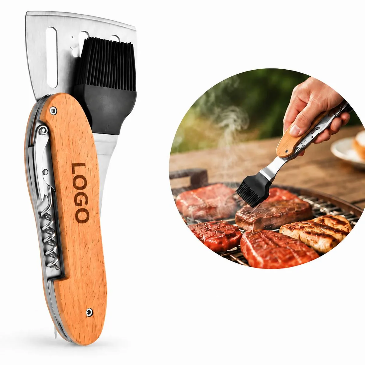 5-in-1 Foldable BBQ Multi-Tool with Locking Handle