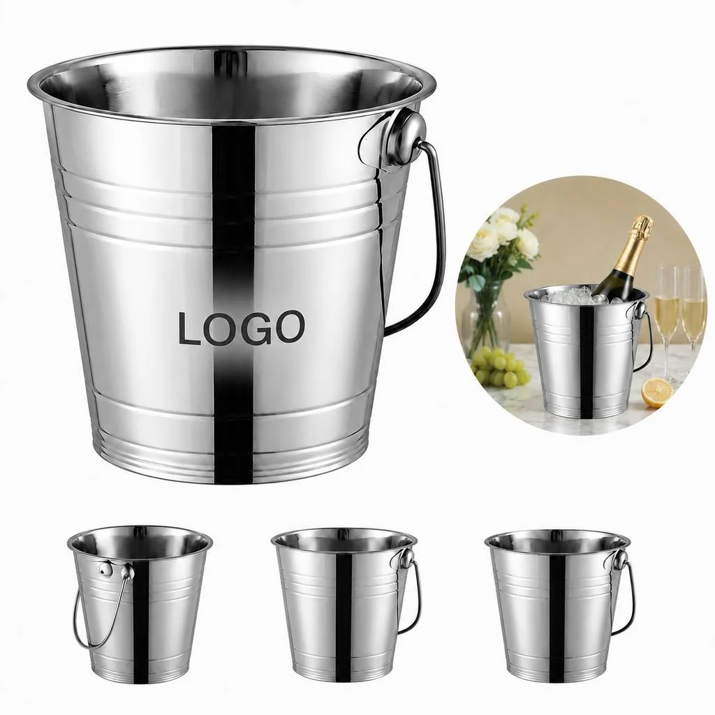 Large Stainless Steel Ice Bucket with Insulated Design