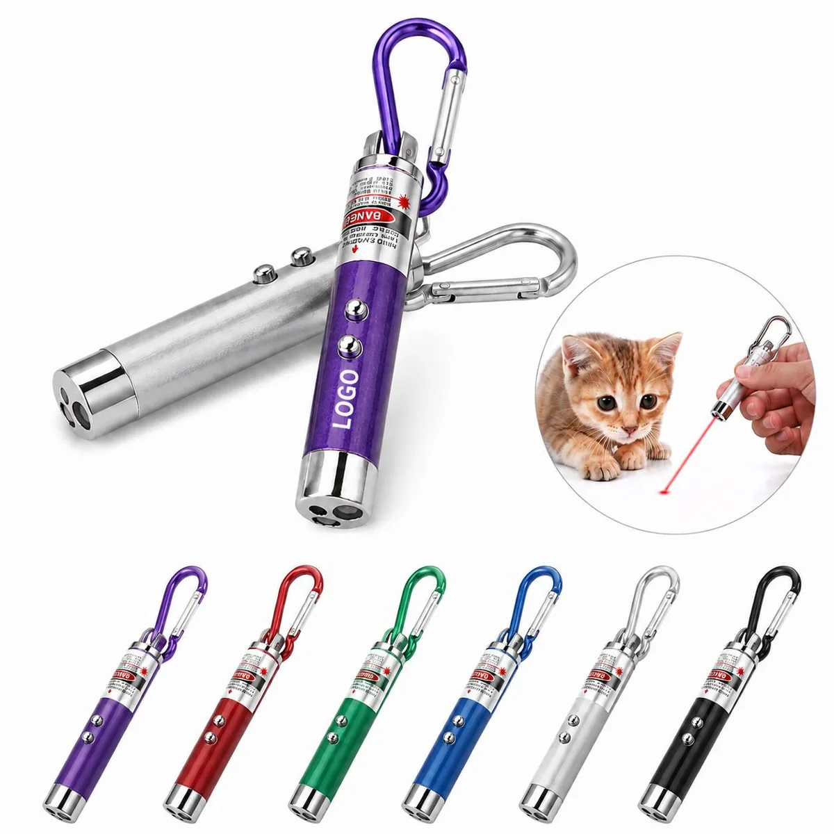 3-in-1 LED Flashlight with Red & Green Laser
