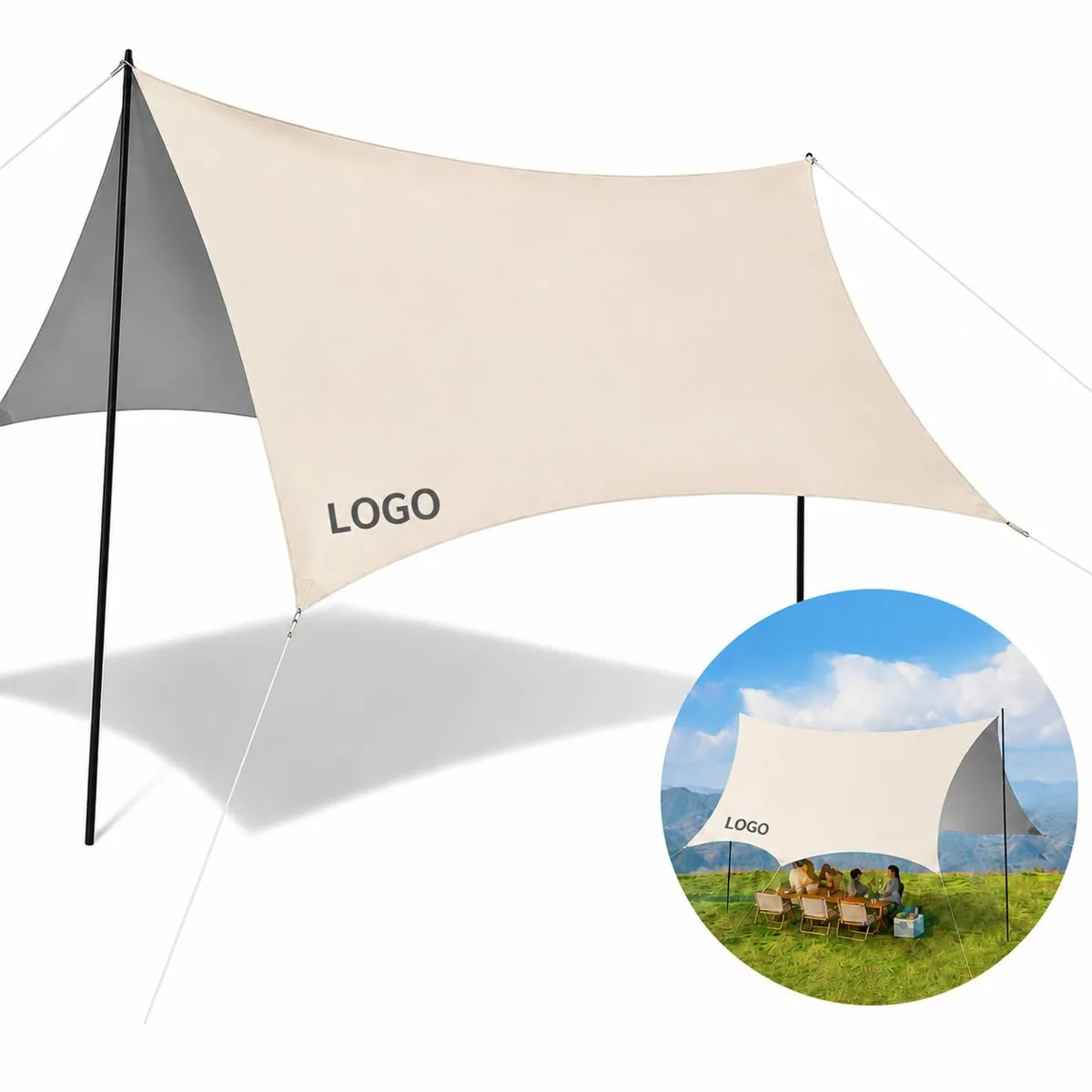 UV-Blocking Camping Canopy Tent Waterproof Portable Outdoor