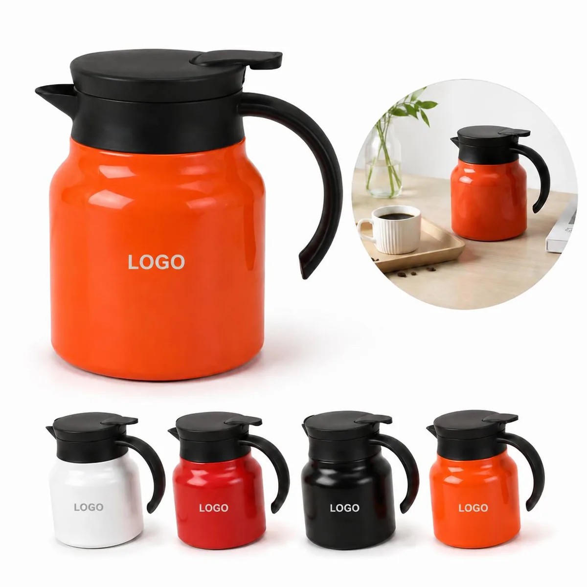 Stainless Steel Tea-Coffee Pot, 34oz Large Capacity with Added Functionality