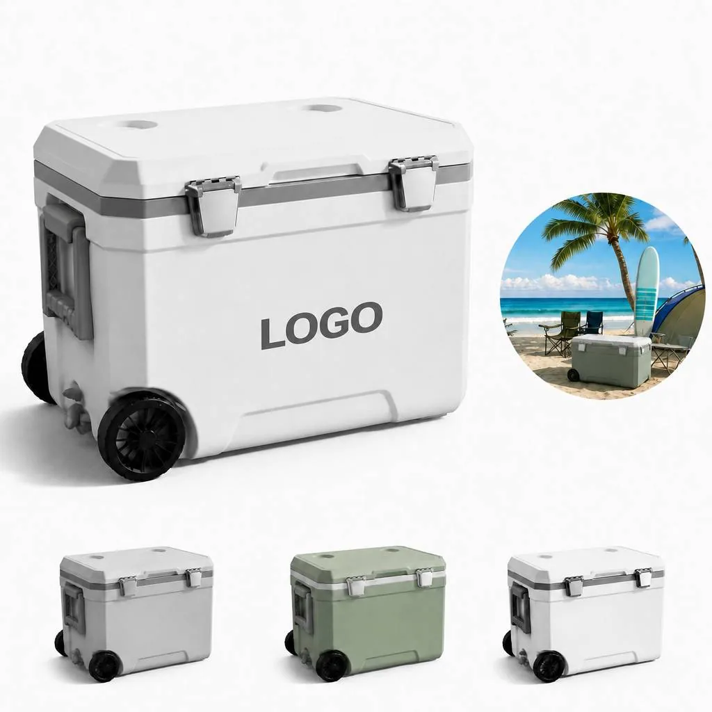 45L Insulated Rolling Cooler with Telescopic Handle