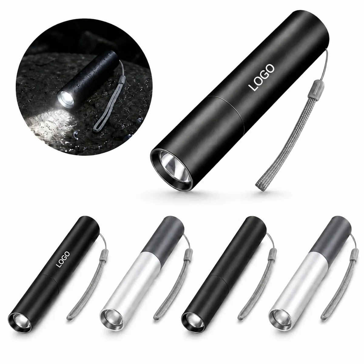 USB Rechargeable Mini Torch with Aluminum Body, Keychain