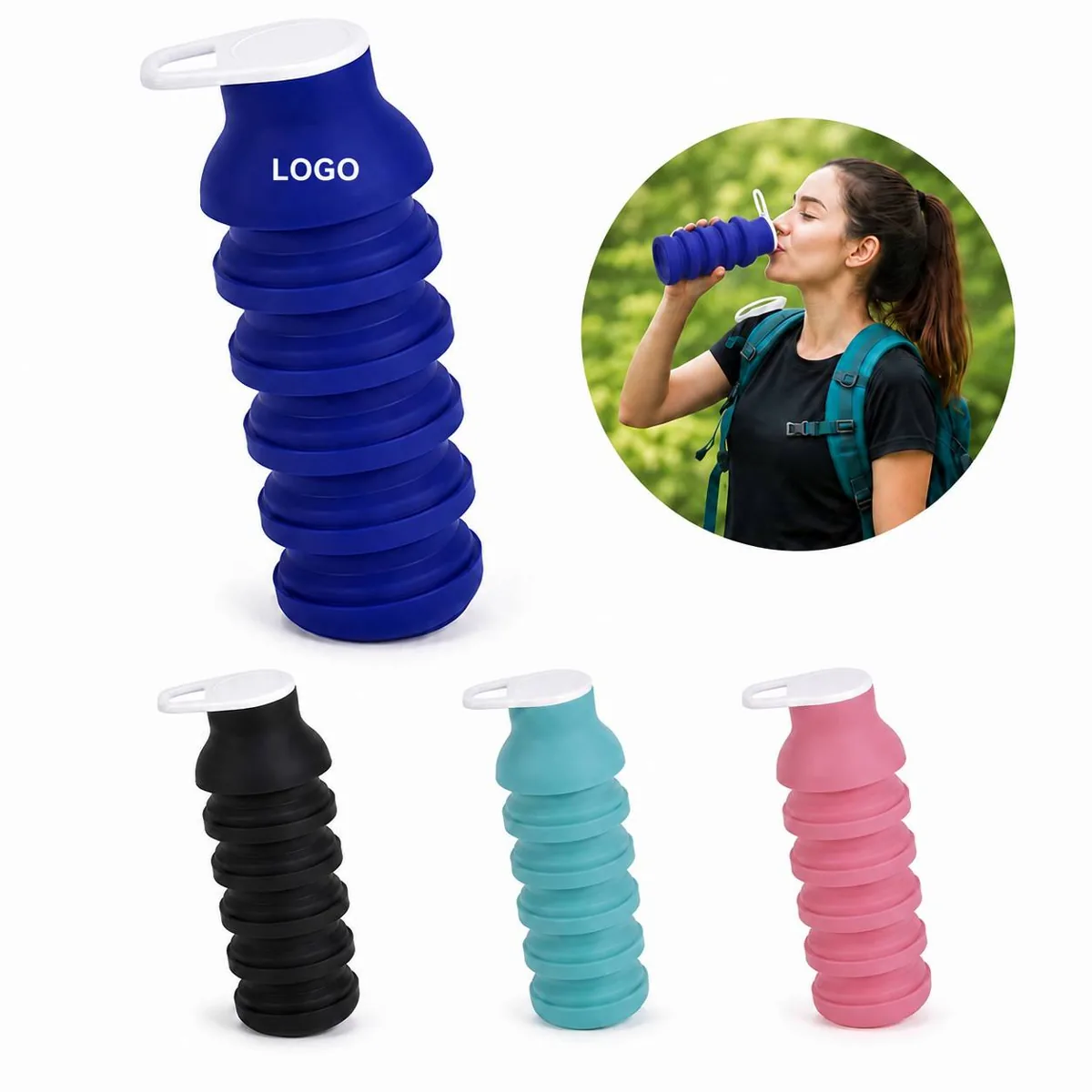 Outdoor Portable Water Bottle with Mountaineering Buckle