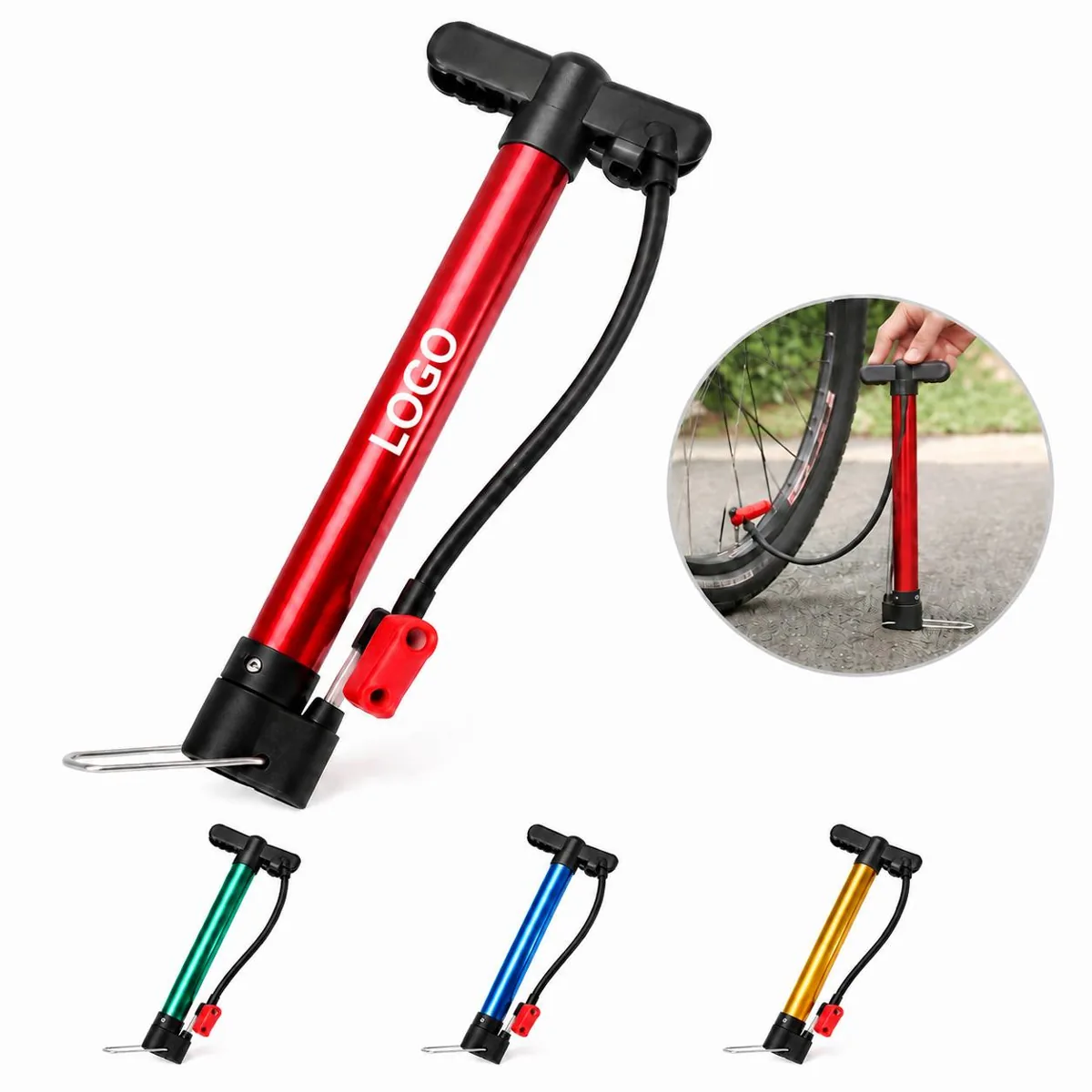 Frost-Proof Portable Bike Pump with Universal Valve Head