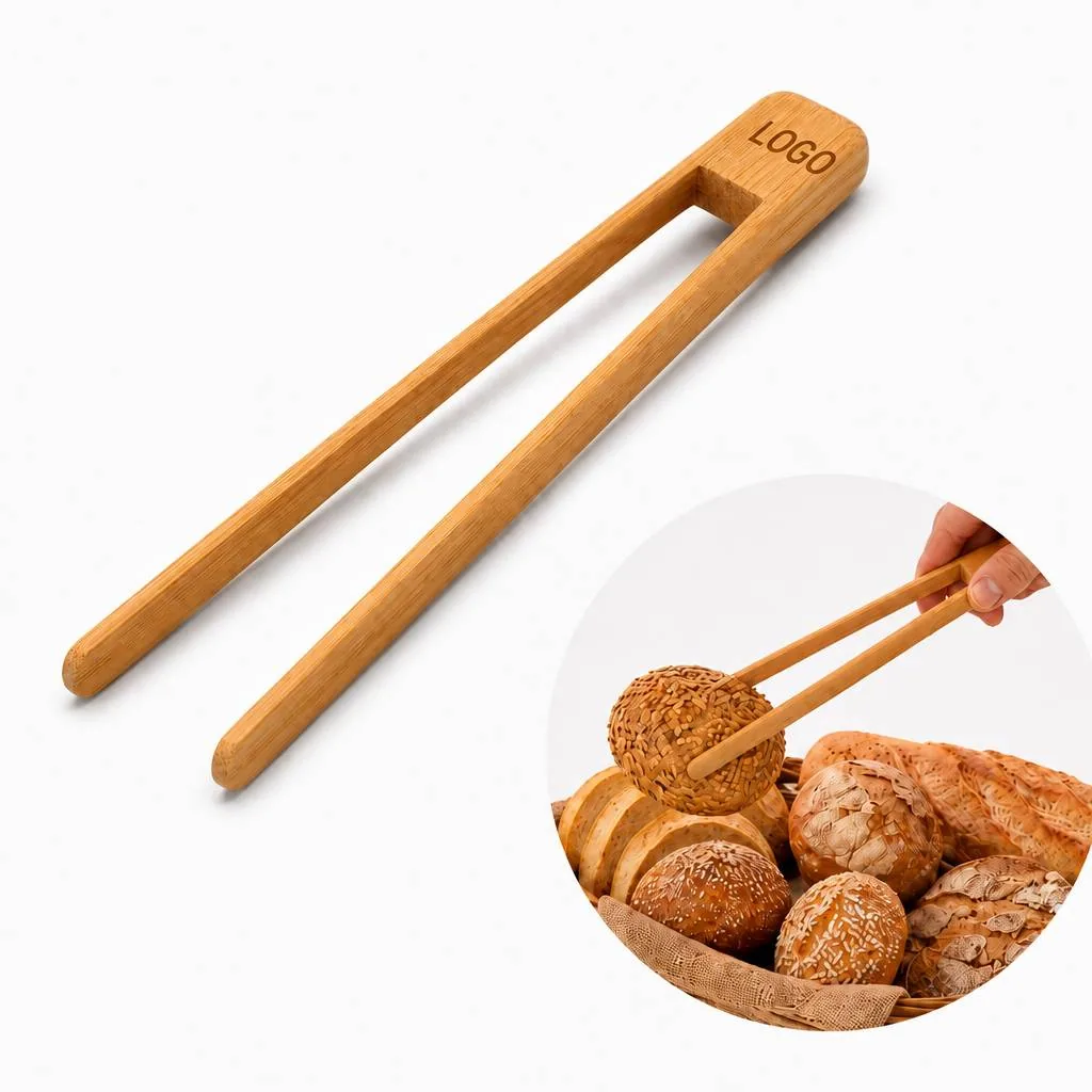 Eco Bamboo Food Tongs, Splinter-Free Spring-Action Serving