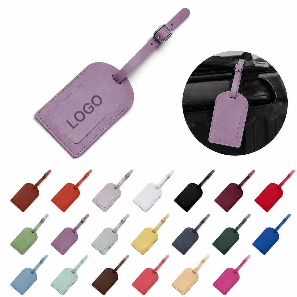 PU Leather ID Luggage Tag with Adjustable Strap