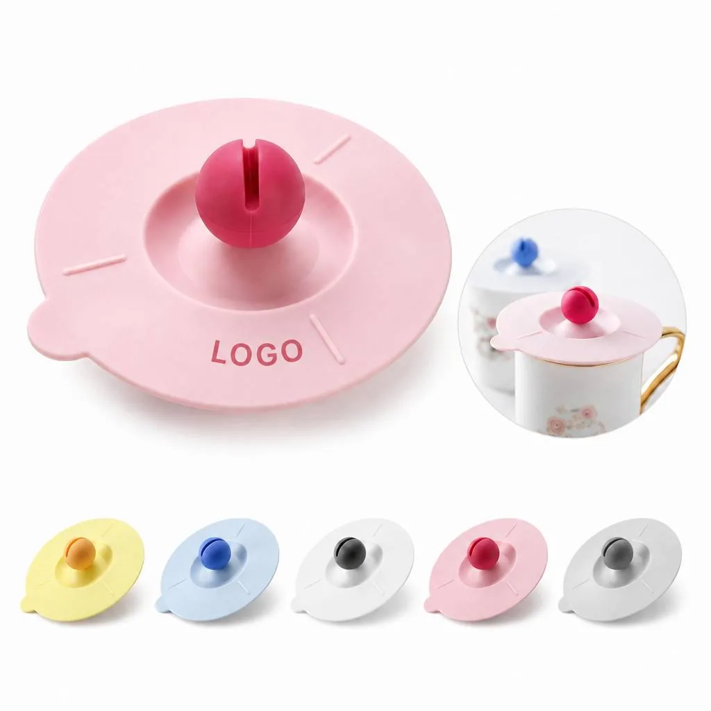 Reusable Silicone Cup Lids with Drinking Hole, Spill-Proof