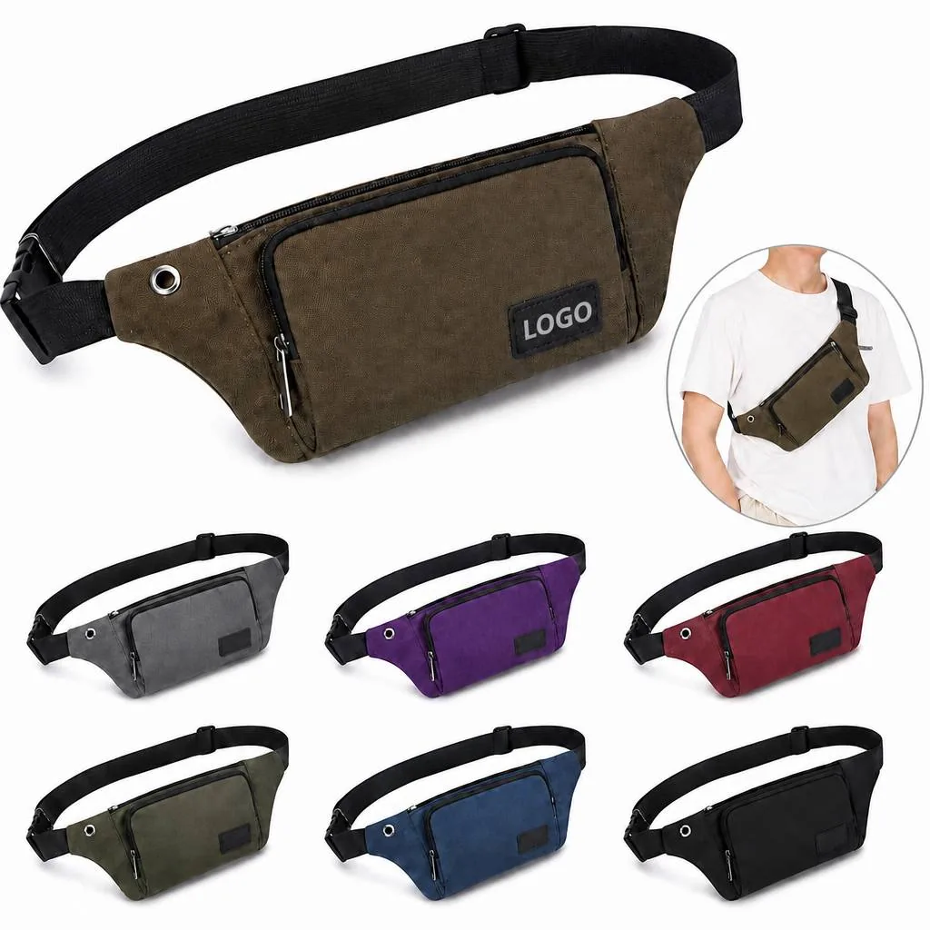 Canvas Waist Pack with Headphone Jack for Running