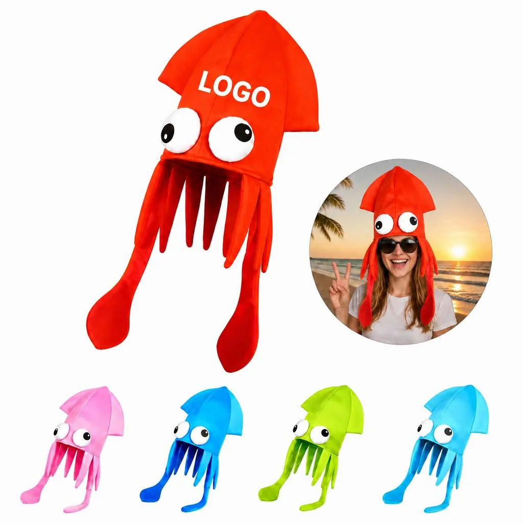 Squid Tentacle Party Hat, Ocean-Themed Headwear with Added Functionality