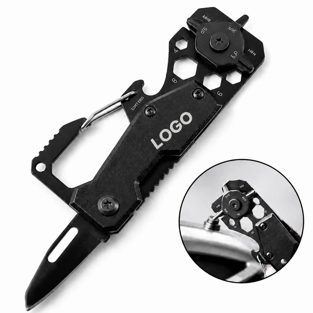 Stainless Steel Carabiner Multitool Knife with Bottle Opener