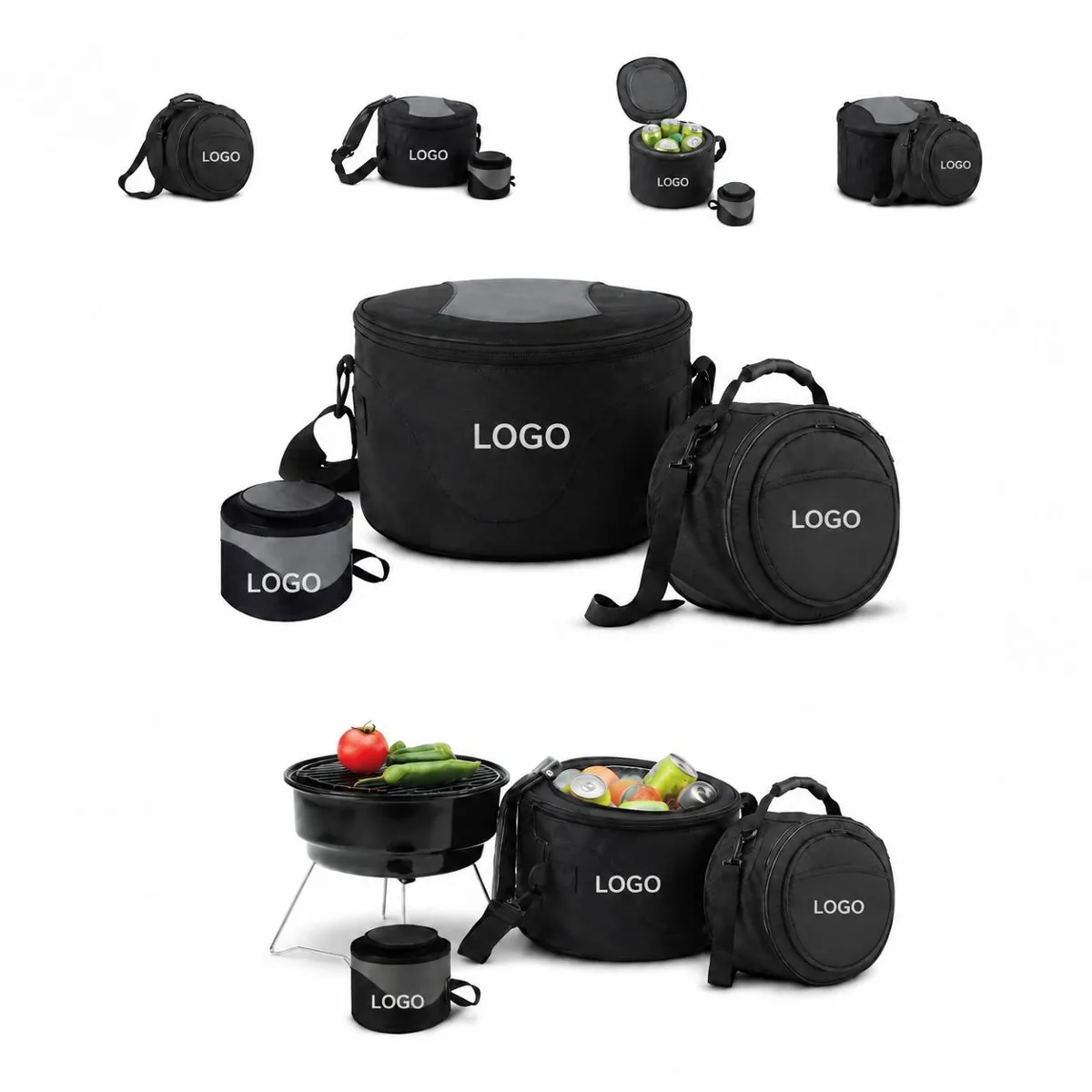 Portable Insulated BBQ Cooler Bag with Grill for Outdoor