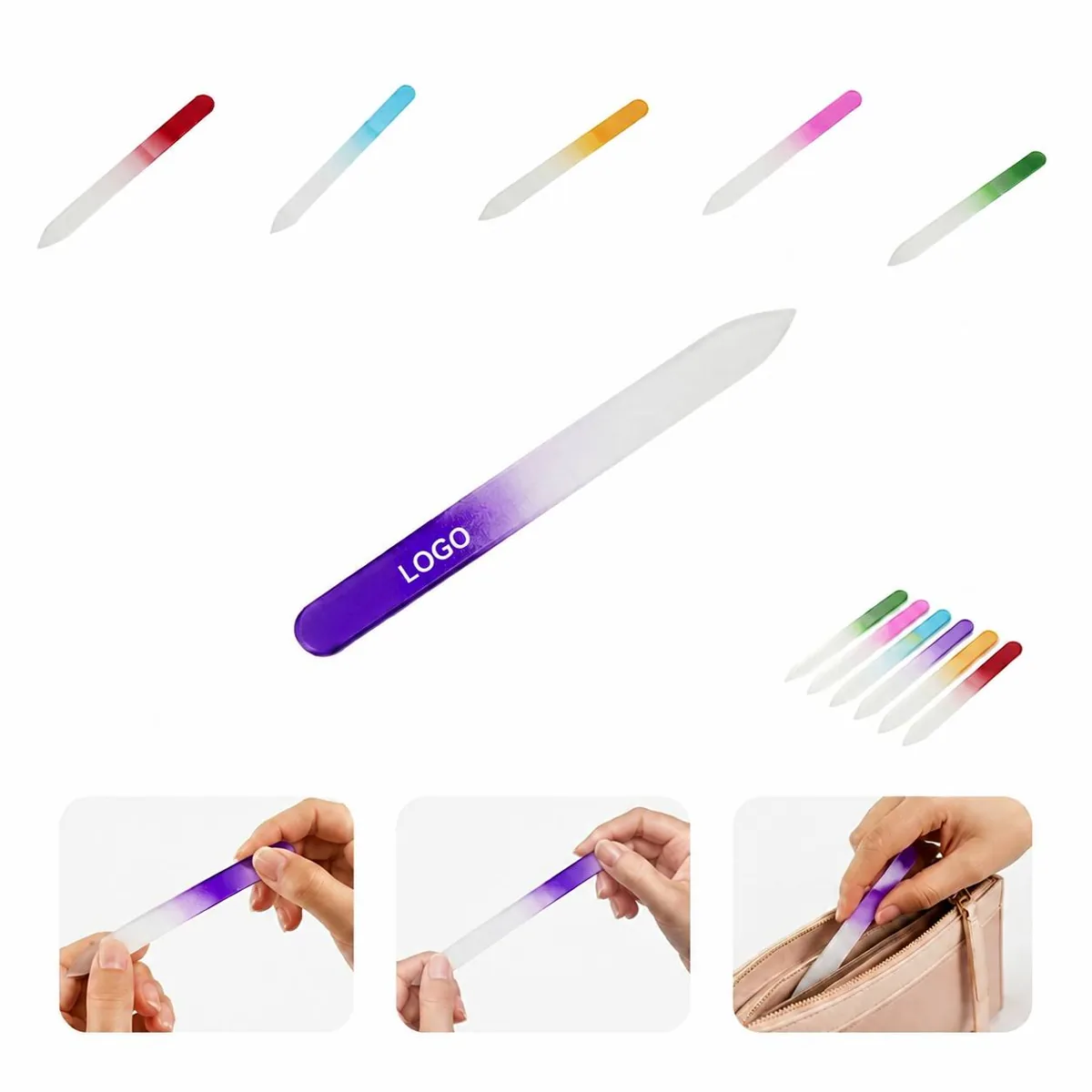 Tempered Glass Nail File with Protective Sleeve, 5.5 Inch