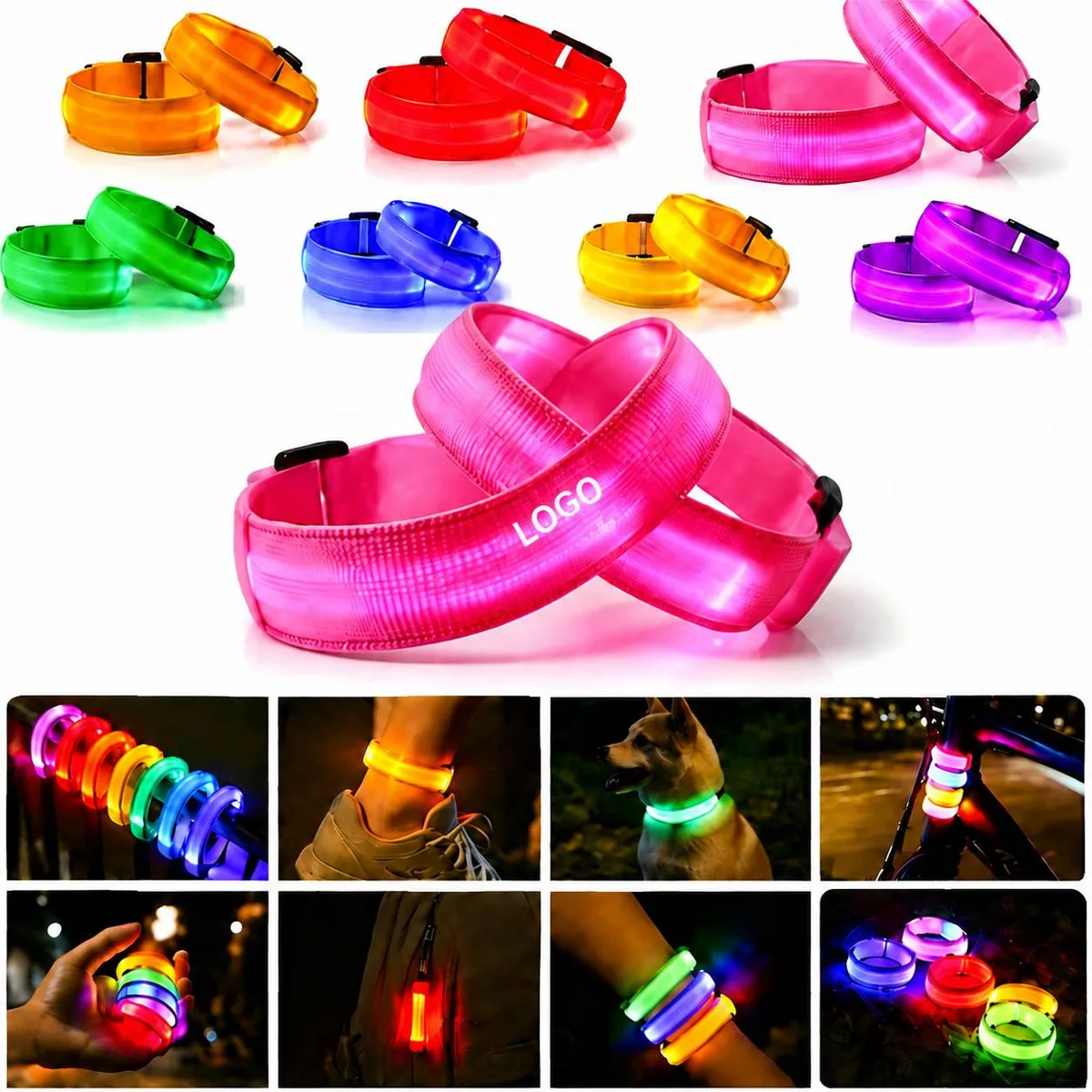 LED Reflective Safety Armband with Bright Lights for Night