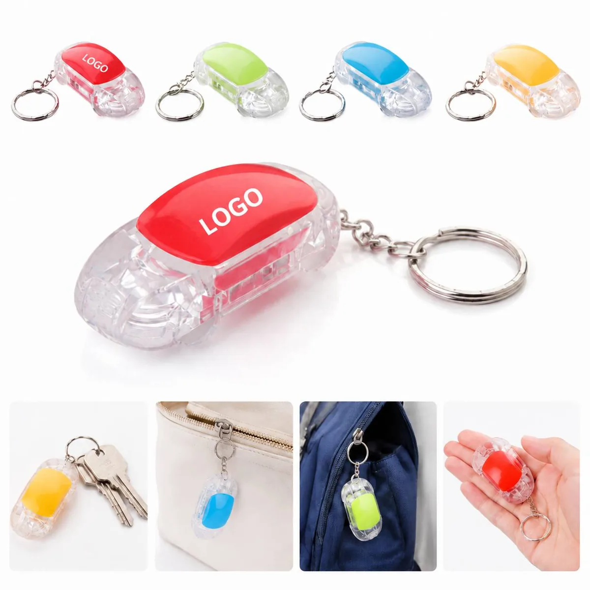 LED Car Shape Flashlight Keychain for Emergency Lighting