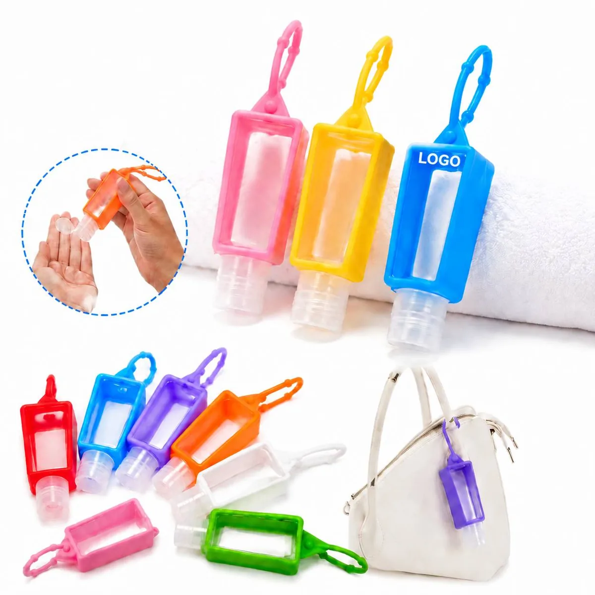 1 oz Hand Sanitizer with Silicone Holder for Travel